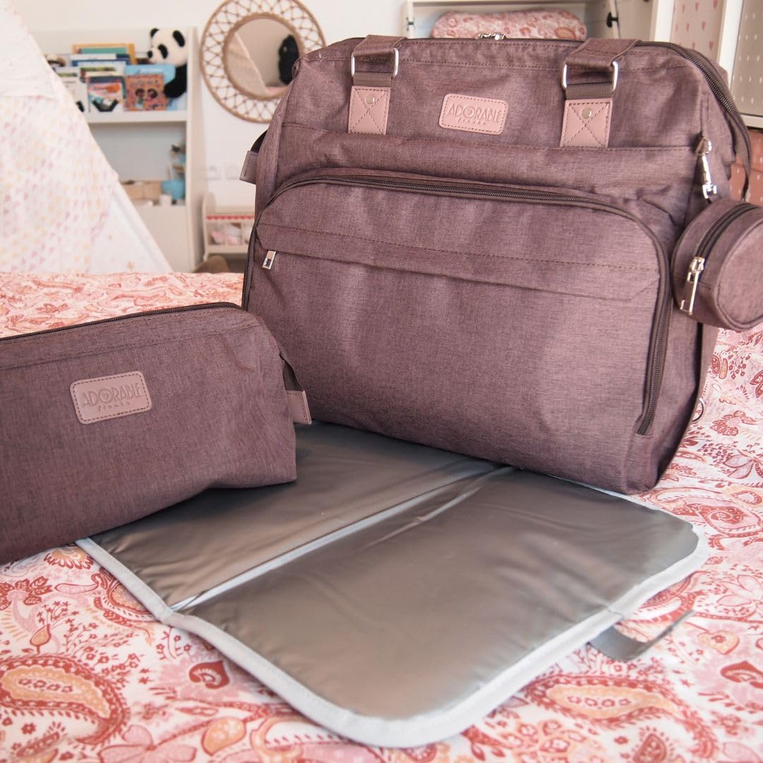 Sac à Langer Loulou XL, 3 Modes de Portage (Dos, Épaule, Poussette), Bretelles Réversibles | Grande capacité 40L