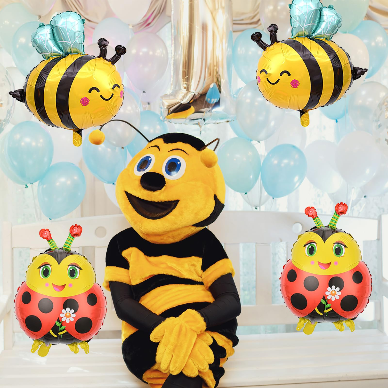 8 szt. balonów z pszczołami i biedronką na imprezę ogrodową o tematyce robaków urodziny baby shower wiosna lato dekoracje imprezowe materiały