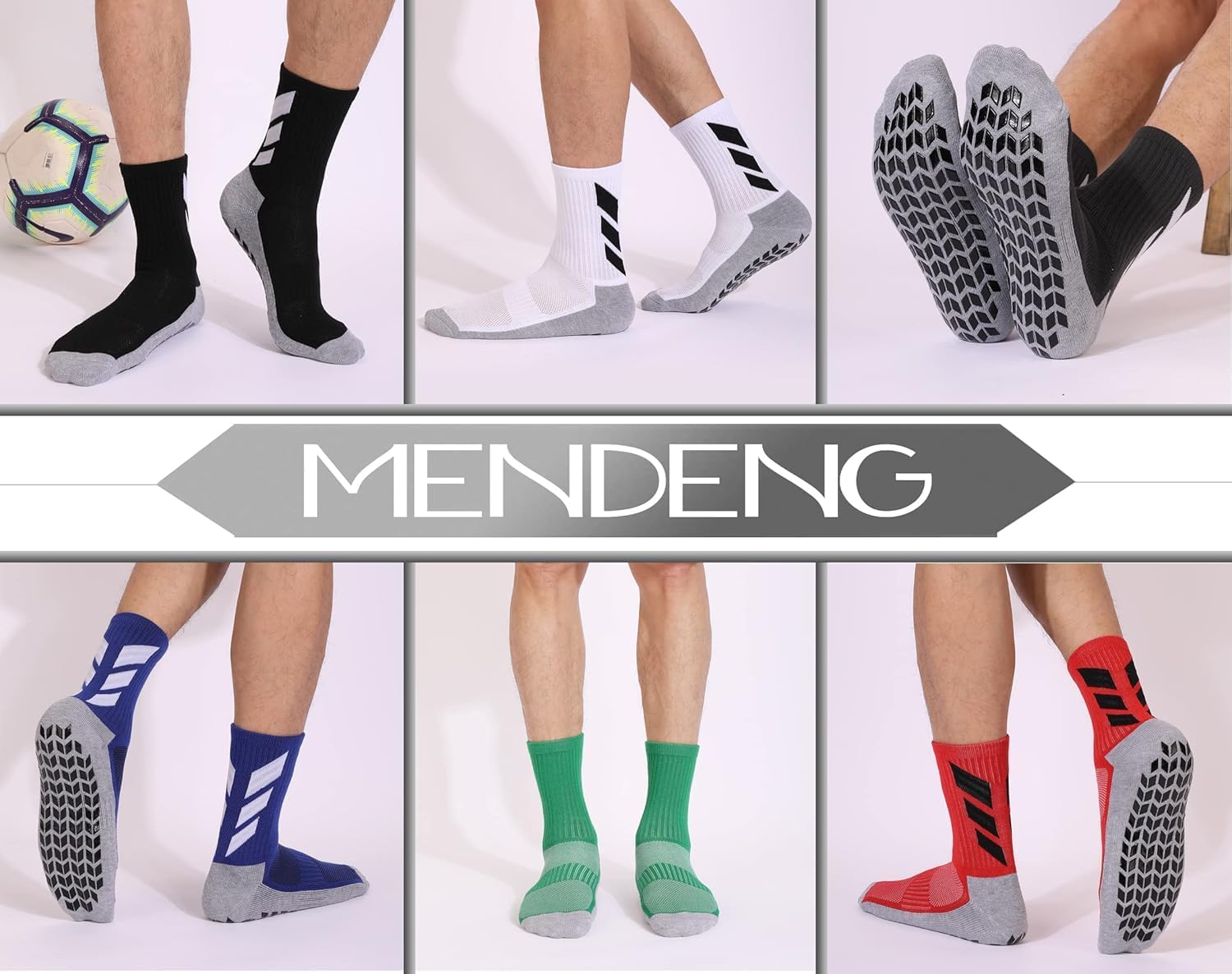MENDENG Men's Grip Socks - Non Slip Soccer & Hospital Socks - Image 2