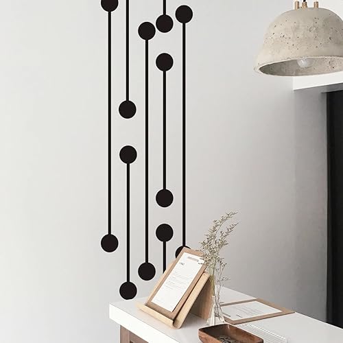 Miniatura 2 de Calcomanía de vinilo para pared, circuito digital geométrico, 60 x 16 pulgadas, decoración moderna y moderna para el hogar, sala de estar,