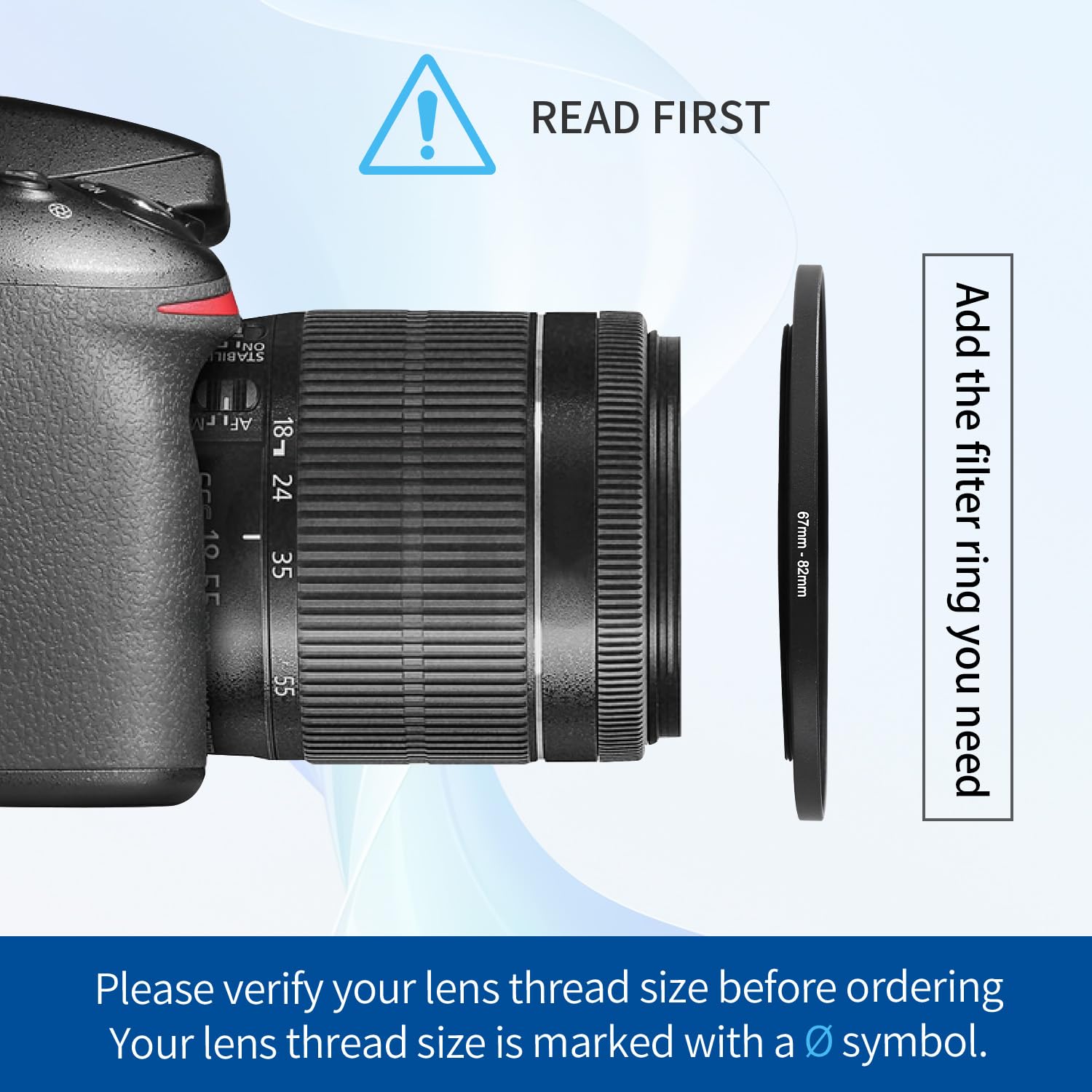 67mm To 82mm Step-Up Filter Ring Adapter - For Camera Lenses, MPIXO Brand