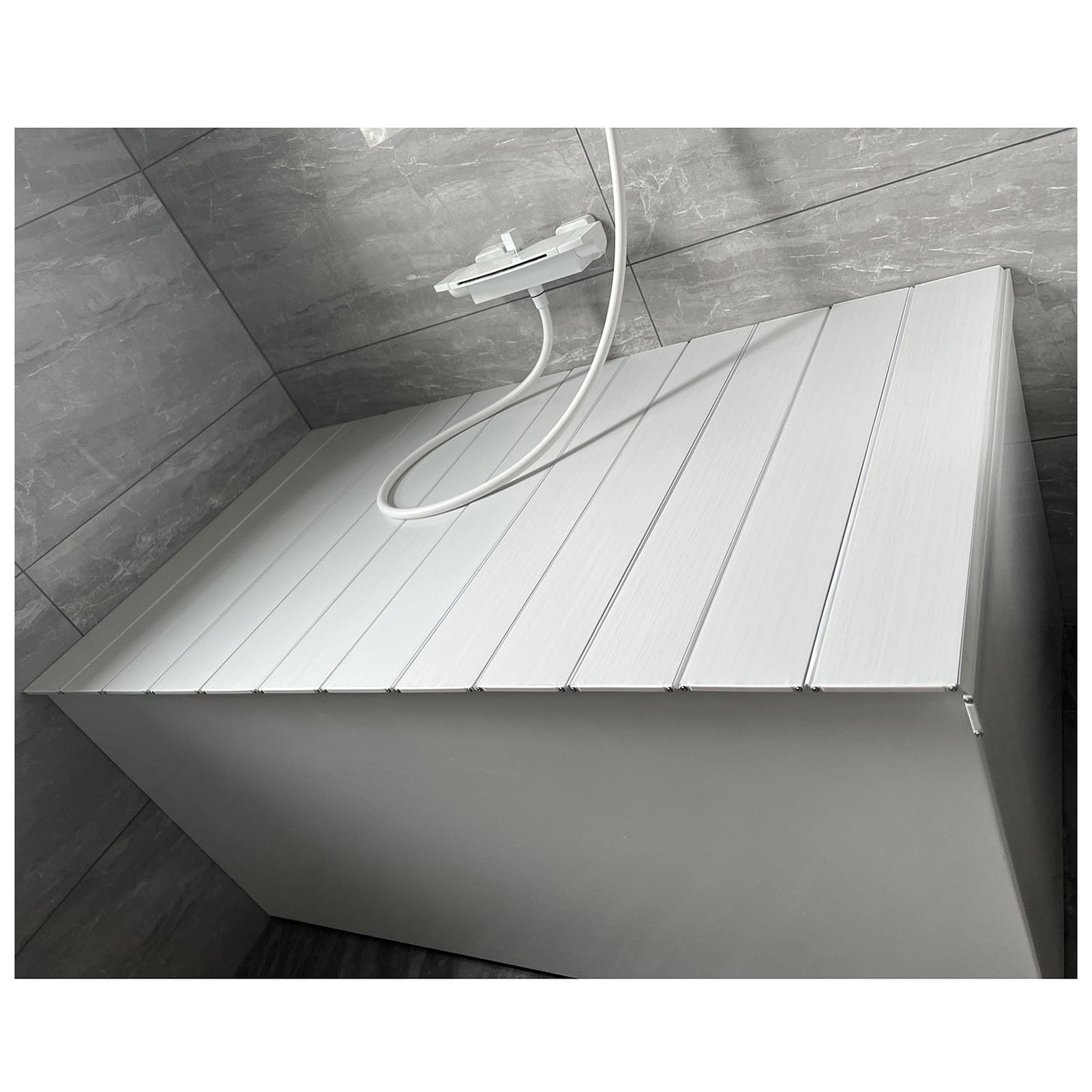 Vasca da bagno isolata pieghevole – Accessorio da bagno regolabile in PVC per relax e benessere (70 x 150 x 0,6 cm, bianco) – Ideale per accessori da bagno e maggiore comfort