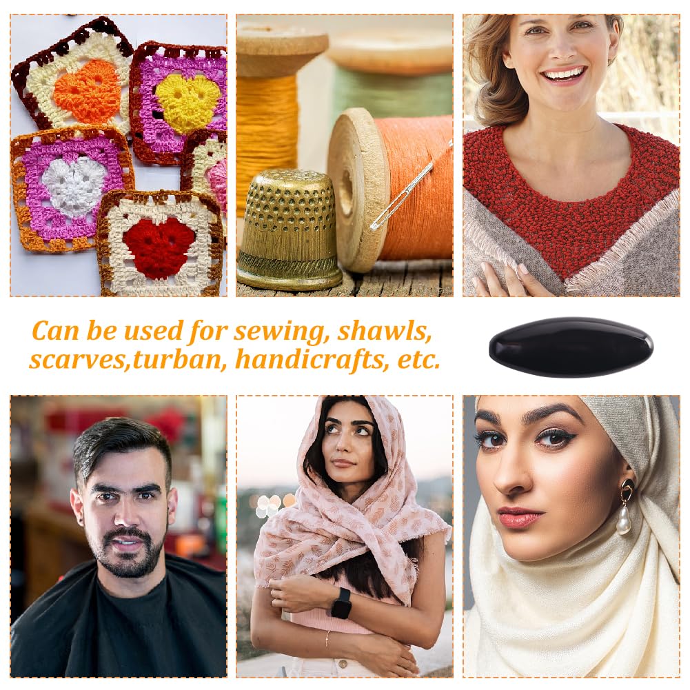 CRASPIRE 16 pz Spille Hijab Spille Spilla Bianche e Nere Hijab Copricapo Ovale in Plastica Spille di Sicurezza Sciarpa Hijab Spilla Fibbie per Donna Accessori per Parrucchiere Donna Musulmana