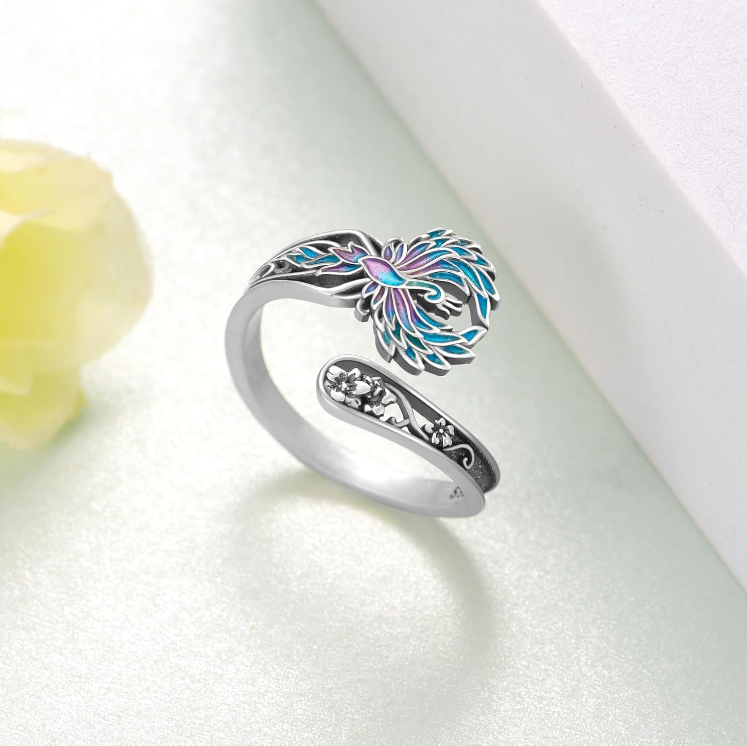 Spoon Rings for Women 925 Sterling Silver Phoenix Ring Adjustable Thumb Ring Phoenix Jewelry Gifts for Women - Image 3