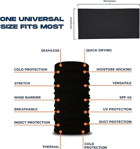 Miniatura 7 de ARMORAY Máscara facial lavable y reutilizable pasamontañas para el cuello, protección solar, bandana bufanda para hombres y mujeres, senderismo,