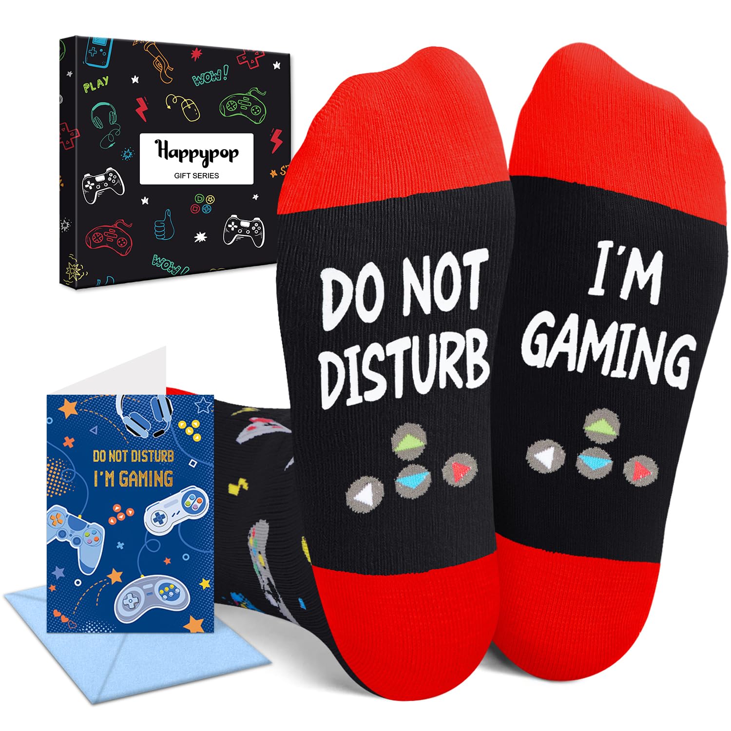 Gamer Gifts Teen Boys Men - Video Game Socks for Kids Adults, Gaming Gift Ideas