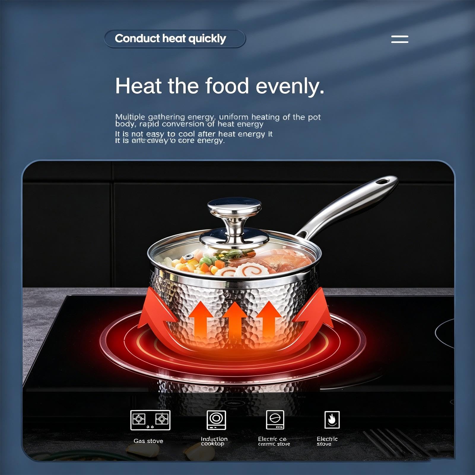 Casserole À Sauce Avec Couvercle Ustensile de Cuisine en Acier Inoxydable