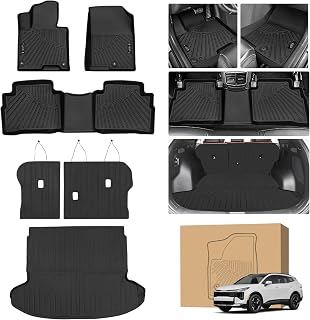 Floor Mats for Kia Sportage 2023-2025 (Not FIT PHEV) Floor mats,TPE All Weather Protection 2 Rows Car Floor Liners with Cargo Liner Backrest Mat for Kia Sportage Hybrid