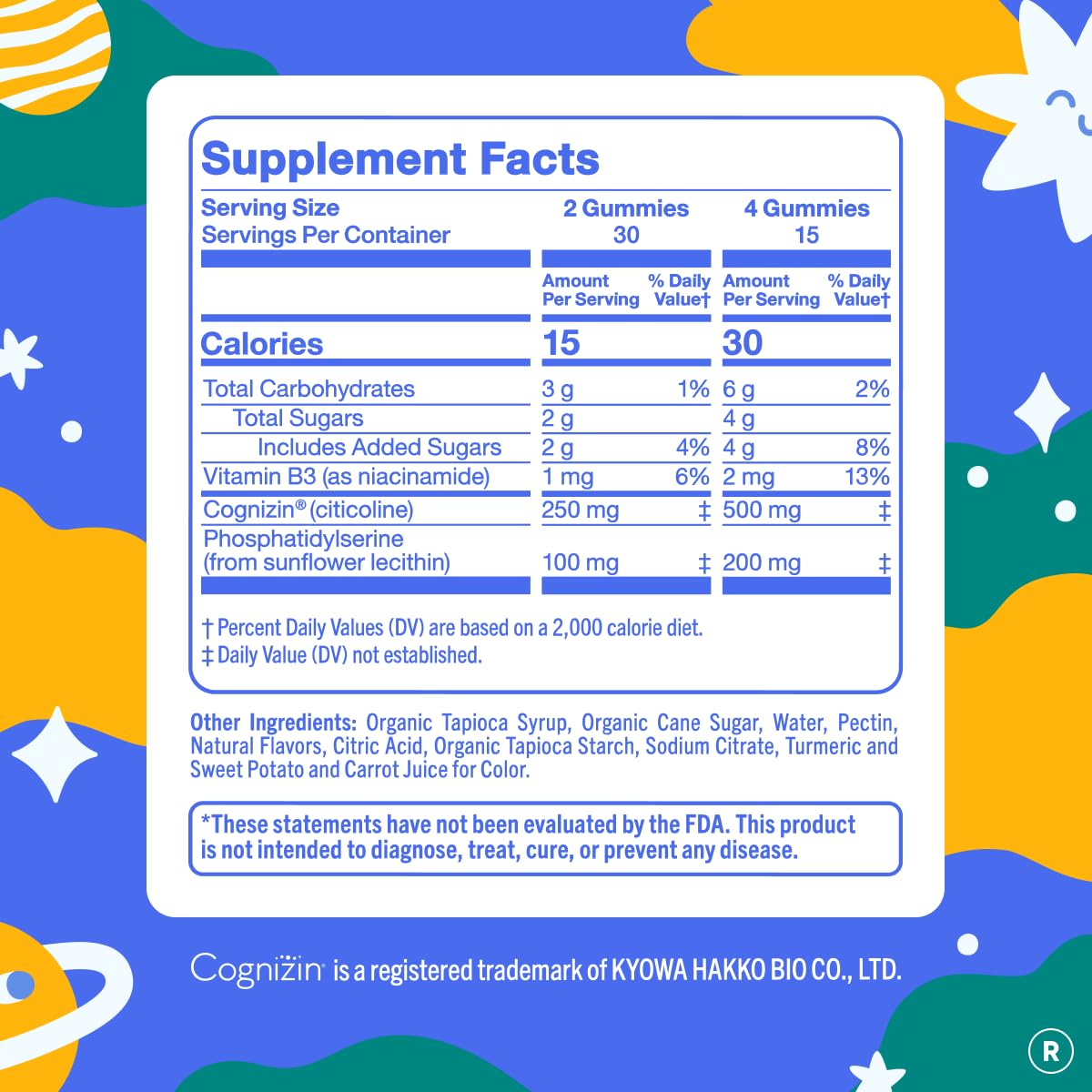 Focus Gummies for Kids with Cognizin® Citicoline, PS & Vitamin B3, 60 Count — Amazon image 3
