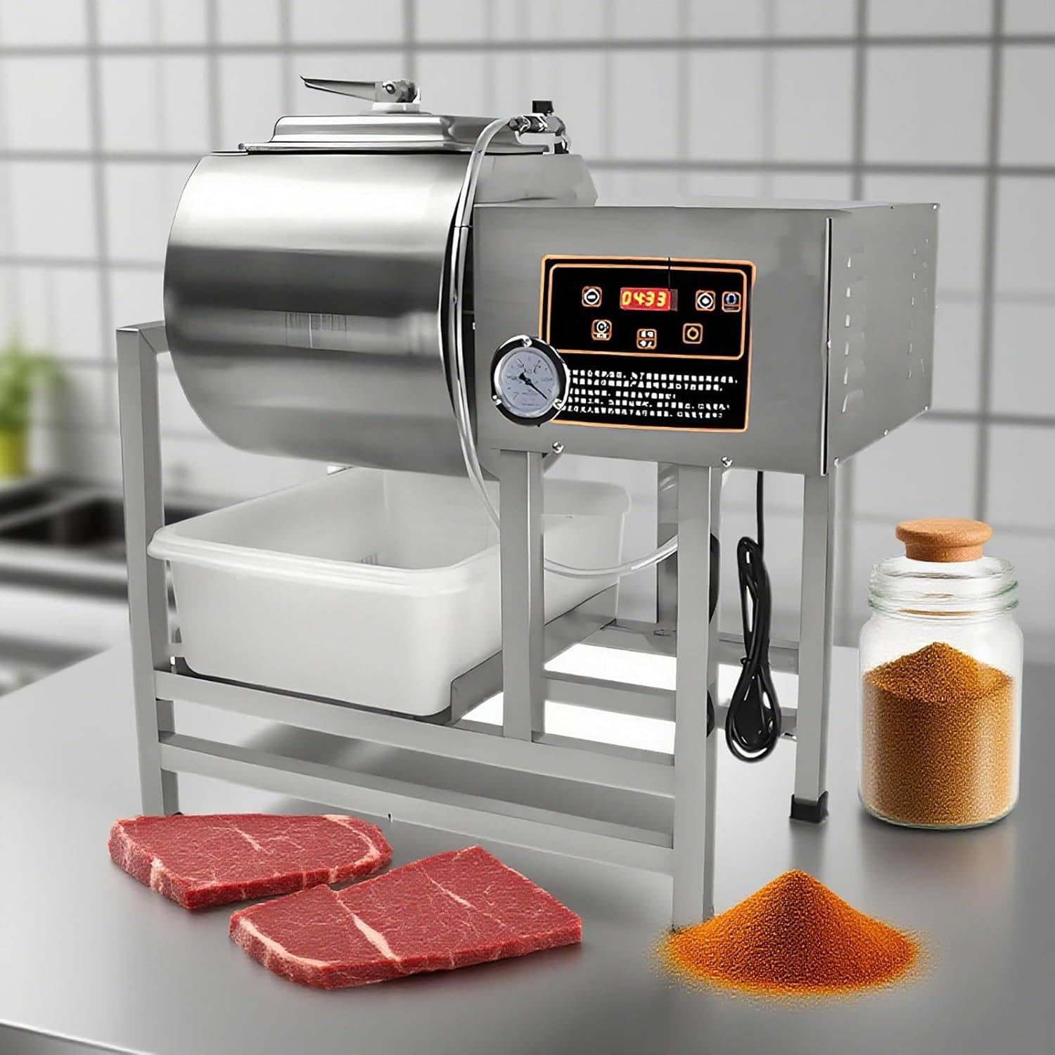 Vakuum-Fleisch-Marinator und Fleischklopfer mit großer Kapazität für den professionellen und privaten Gebrauch bei der Zubereitung von Jerky, Wurst und Speck
