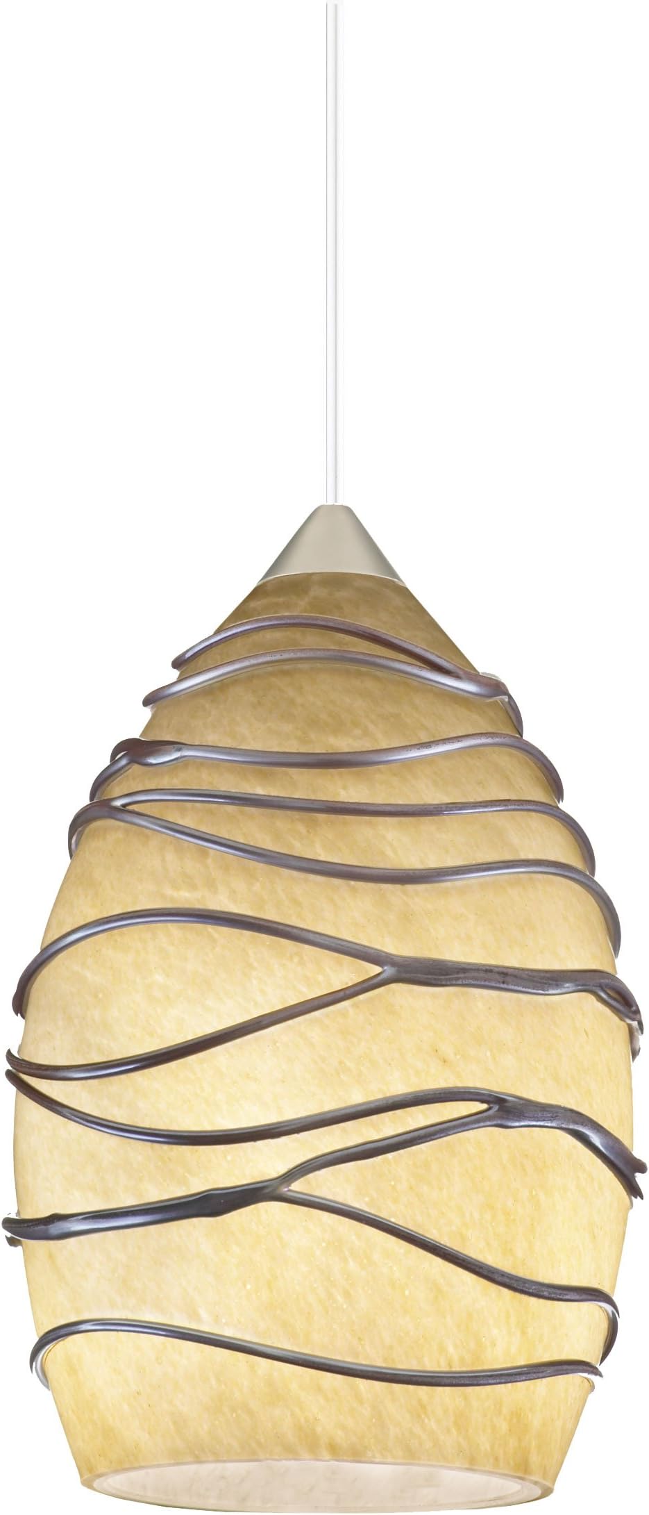 Juno P38MPS3-BRZ-CDZ Dolce 1-Light CFL Energy Star Pendant Kit, Chocolate Drizzle Glass with Vintage Bronze Finish Canopy and Hardware by Juno