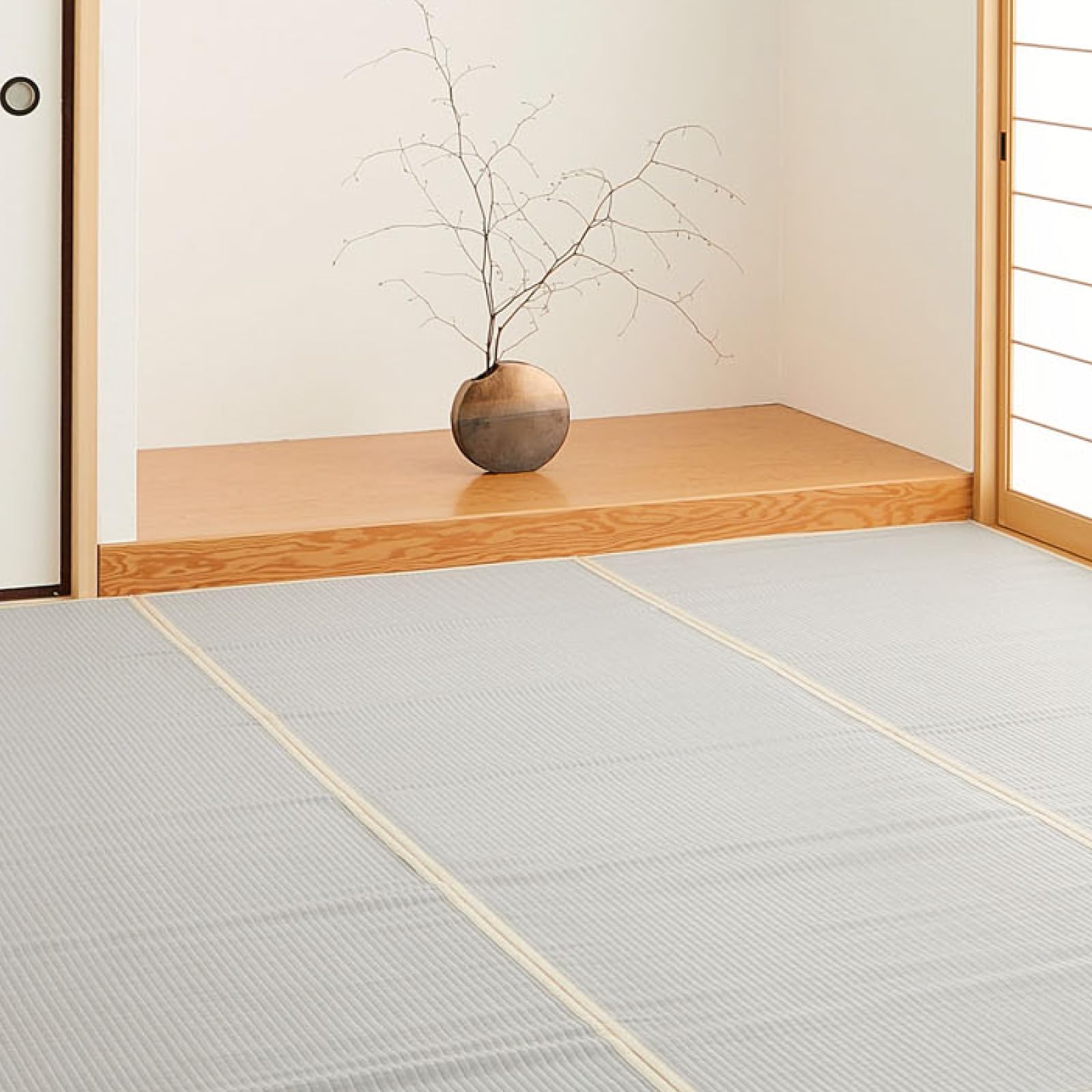 Amazon｜萩原 洗える い草風カーペット 四条 ブルー 団地間6畳