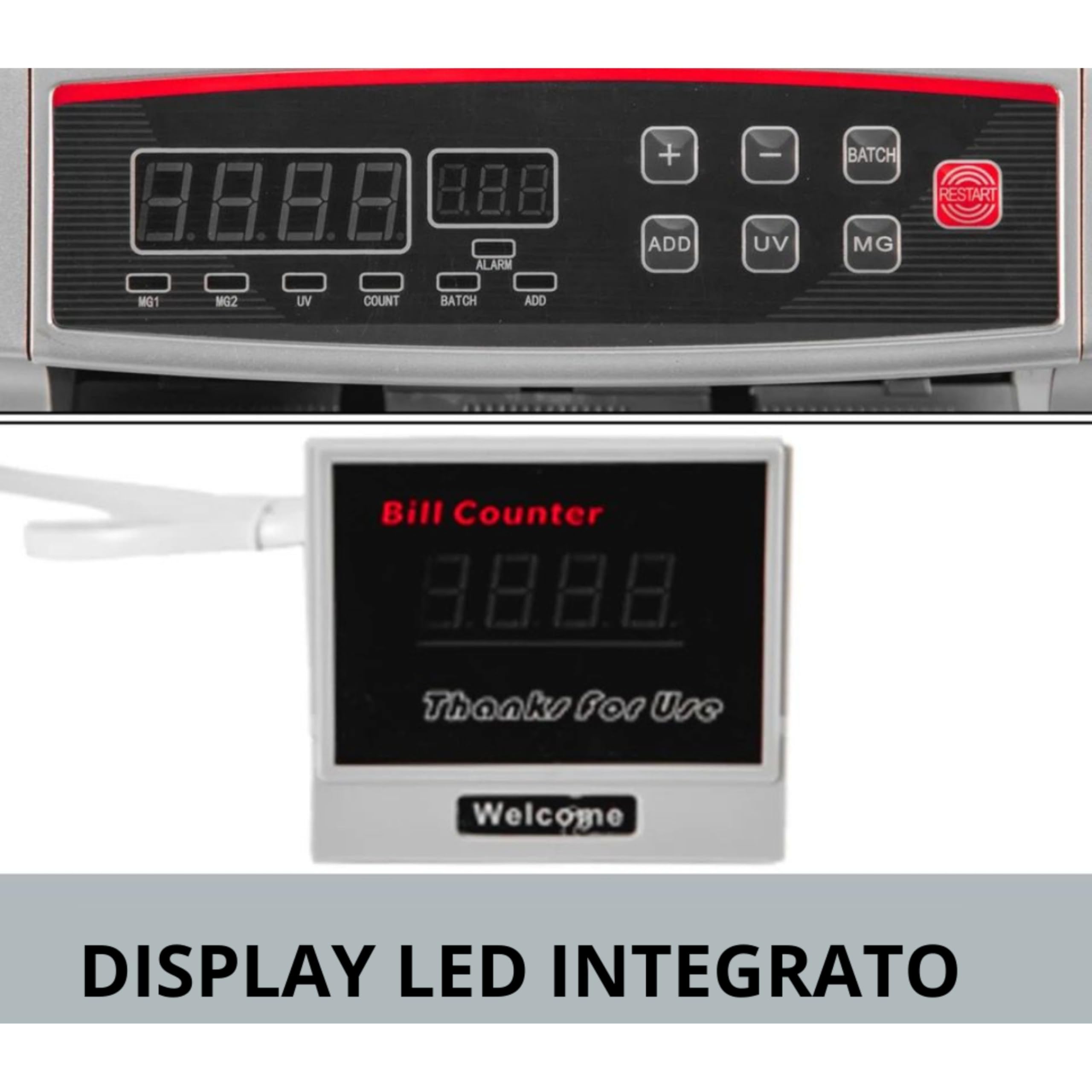 YASTA Conta banconote rileva banconote false doppio display rileva contraffazione 5300