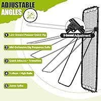 Vista 2 de Red de rebote para voleibol de 7x4 pies, red de rebote ajustable de 5 ángulos para practicar zambullidas, posicionamiento, clavado