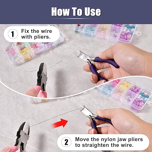 Miniatura 4 de SPEEDWOX Alicates de punta plana de 3.5 pulgadas, alicates de mandíbula de nailon con un par de mandíbulas de nailon de repuesto y un