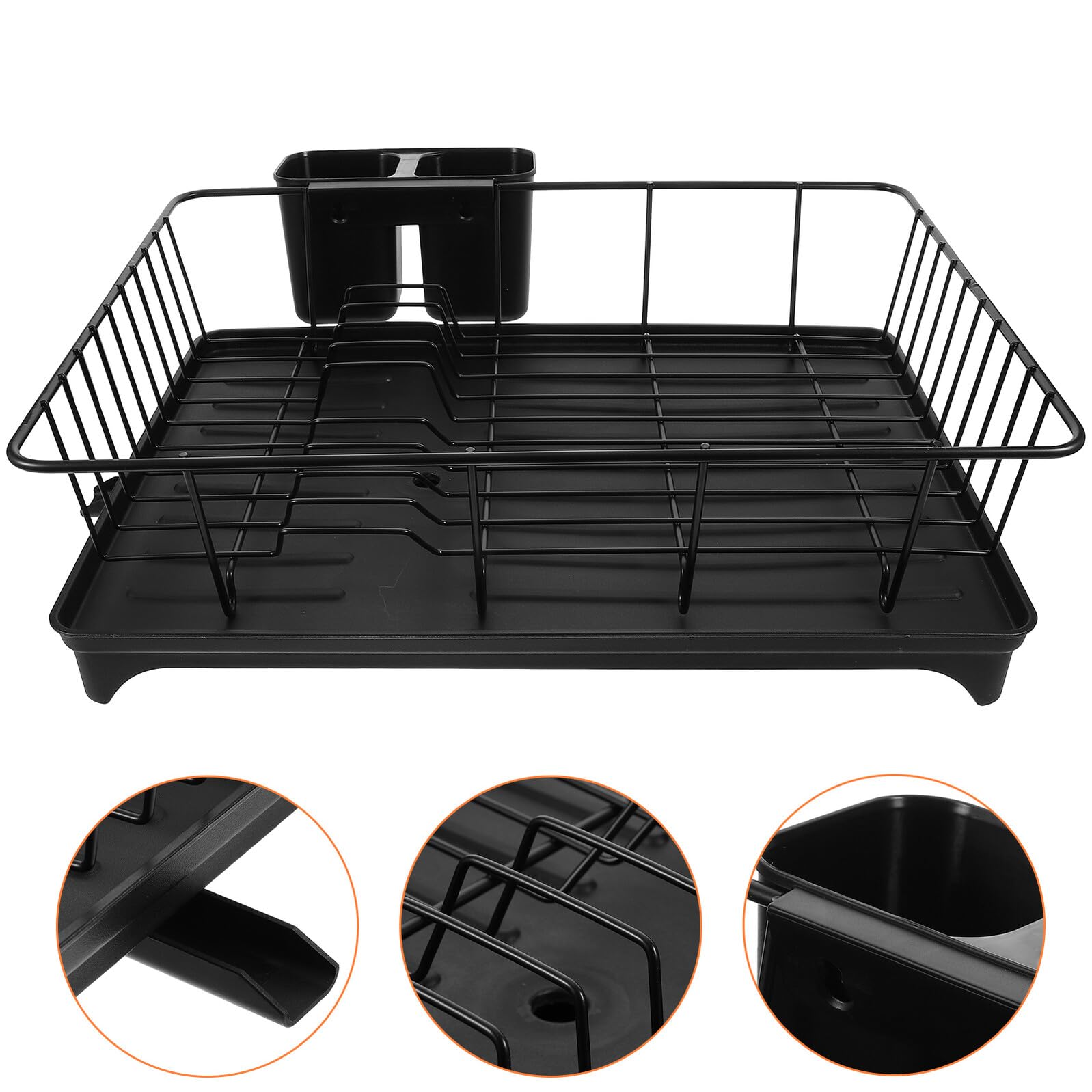 DOITOOL Escurridor de Platos Grande de Cocina Soporte para Utensilios, Material PP y Hierro, Capacidad Amplia y Diseño para Mantener la Encimera Seca