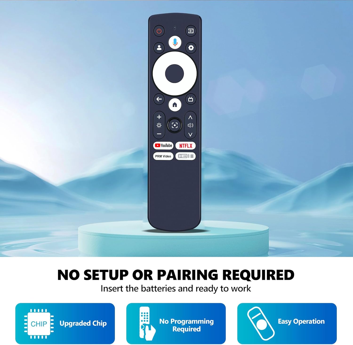 PZL Replacement Remote Control fit for Epson EpiqVision Mini Smart Laser Projector EF-21W, EF-21G, EF-22N, EF-22B, EF-21 Series, EF-22 Series V11HB38420