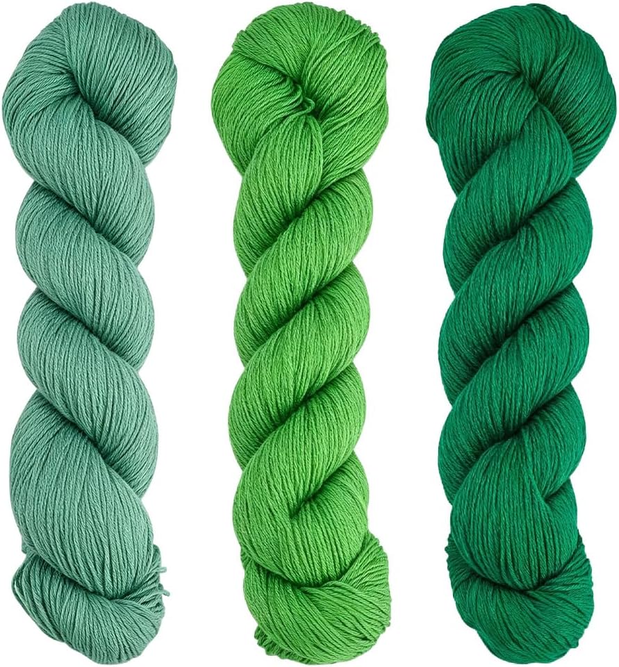 FREEBLOSS 3 Pcs Sashiko Thread 3 Colors * 200 M Pure Cotton Embroidery Thread Japanese Sashiko Threads Basic Colors Quilting & Embroidery Floss Supplies(Green Theme Colors)