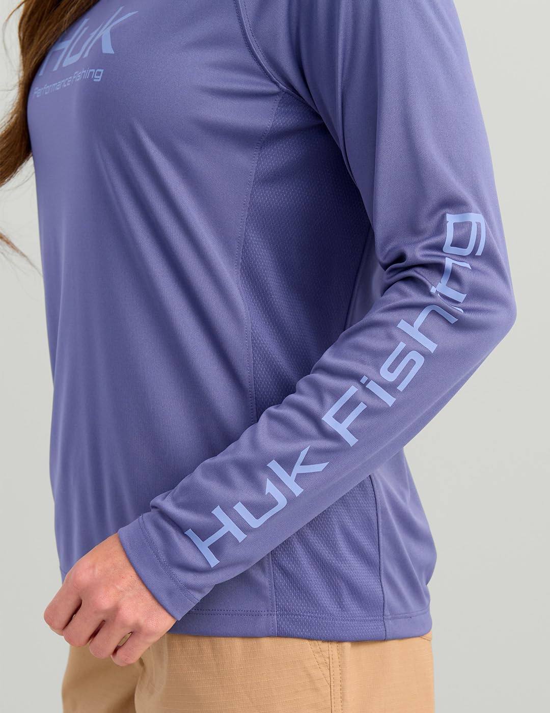 HUK Women's Pursuit Long Sleeve, Performance Shirt + Sun Protection, Skipper Blue - Image 2