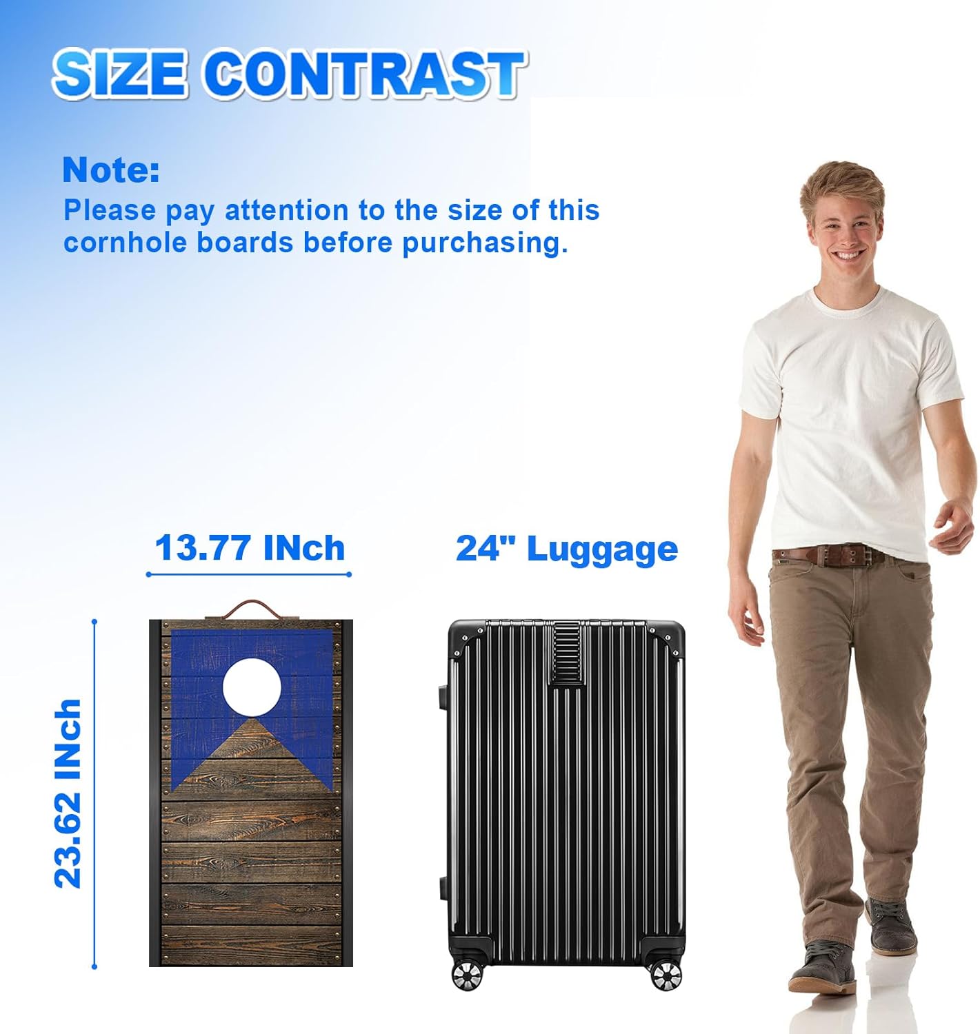 Portable Cornhole Board Set with Bean Bags 2 ft x 1 ft or 3 ft x2 ft or 10.16 * 5.04 Inch Foldable Corn Hole Games for Adults and Kids Indoor or Outdoor Corn Hole Toss Games Backyard Tarvel