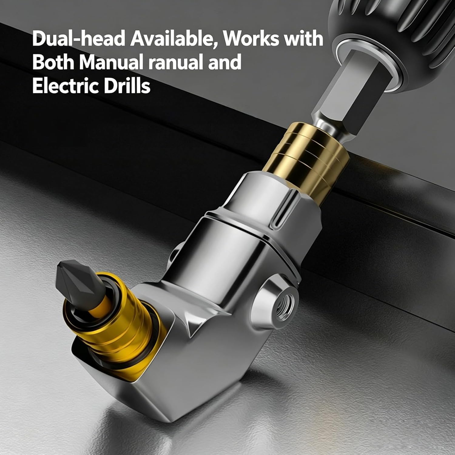 Rotatable 90 Degree Right Angled Drill Adapter Confined Areas Suitable for Electric Drill Nut Driver Work Assembly