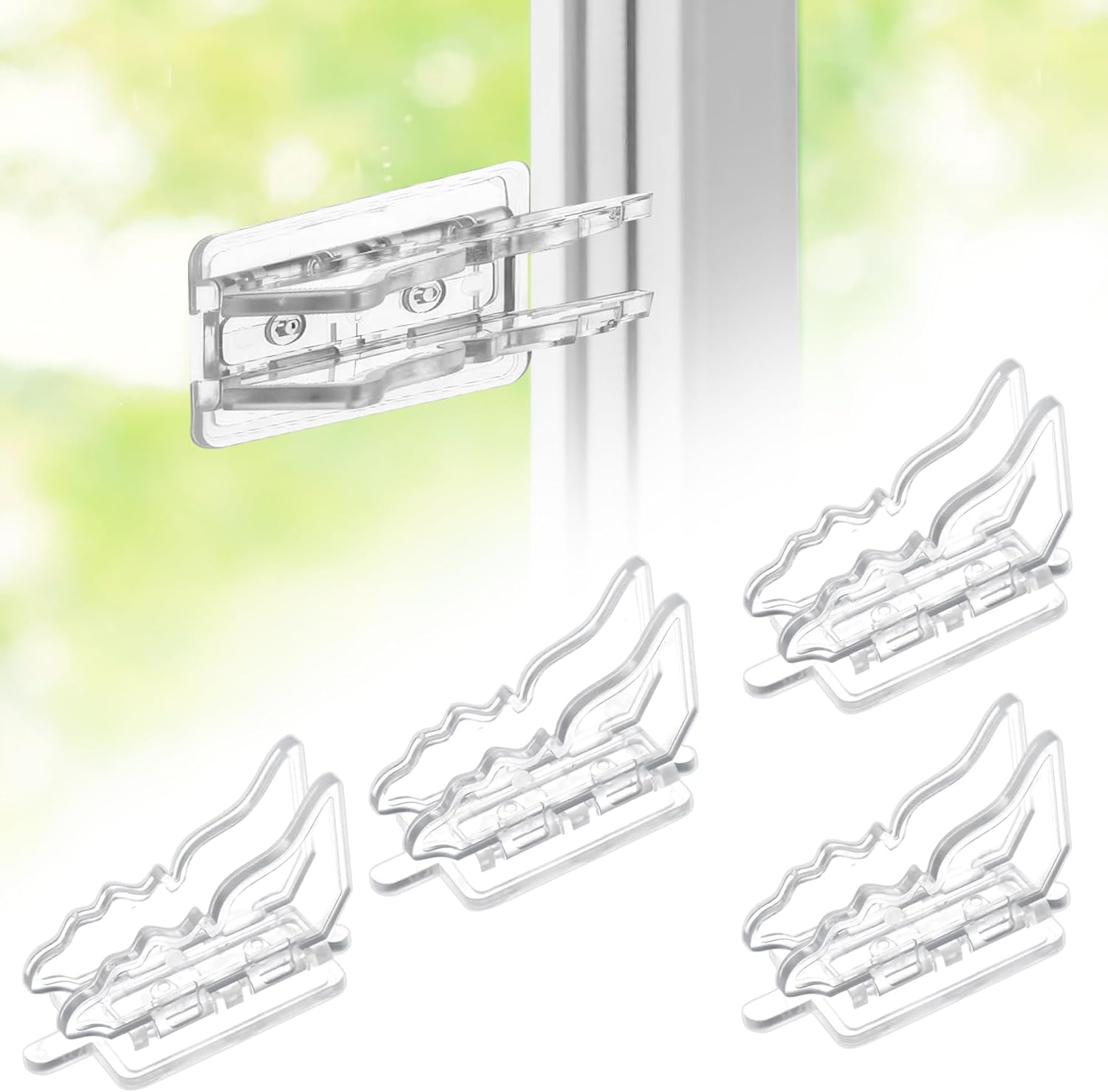 4 Pack Sliding Door Lock – Sliding Glass Door Locks with Extra Strong Adhesive – Child Safety Sliding Patio Door Lock, Sliding Glass Door Lock, Window Lock, and Closet Door Security Locks