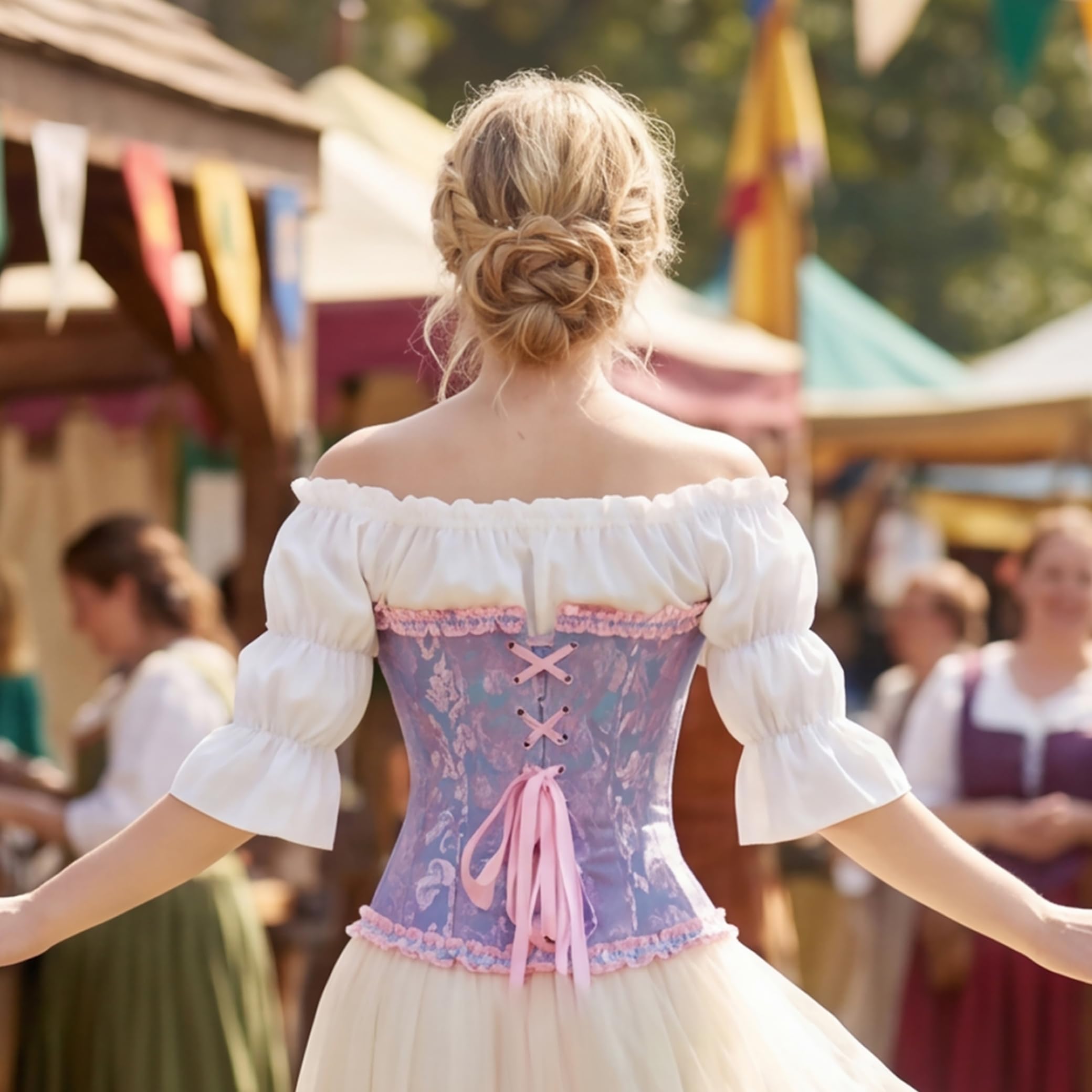 Kranchungel Gorset dla kobiet, seksowny gorset z koronką, koronkowy gorset w talii, bielizna modelująca
