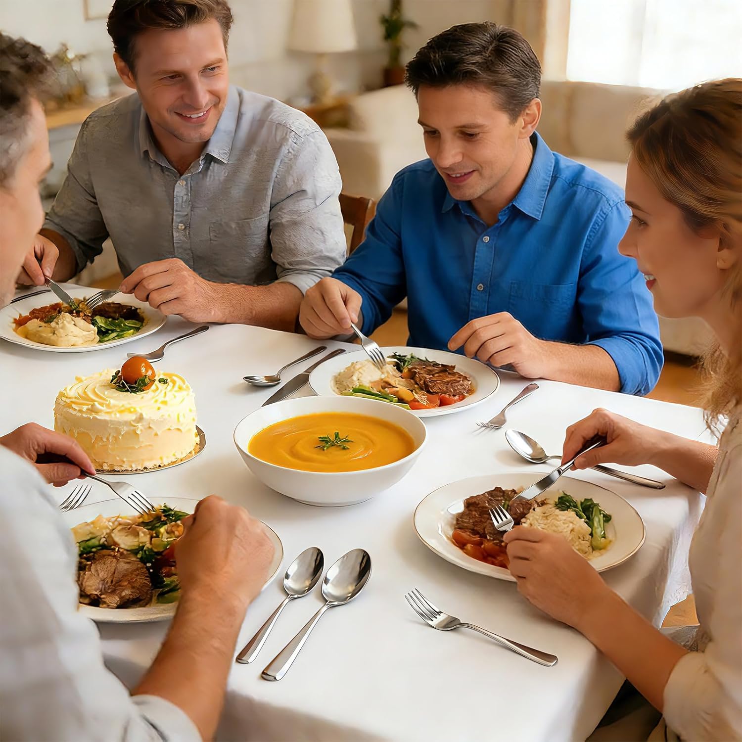 40 Piece Silverware Set,for Home,Kitchen,Restaurant.Flatware Set,Stainless Steel Cutlery Utensil Set include Forks,Knives,Spoons