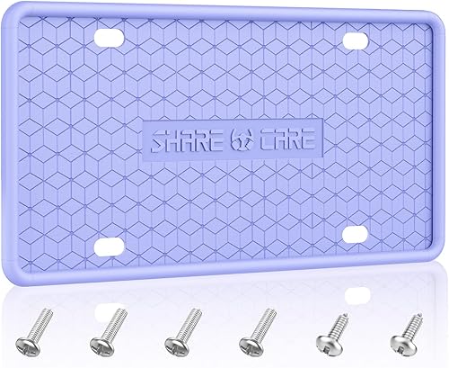 Vista 10 de Paquete de 2 marcos de silicona para matrícula, cubierta delantera y trasera, soporte para placa de matrícula a prueba de óxido, a prueba de Rojo