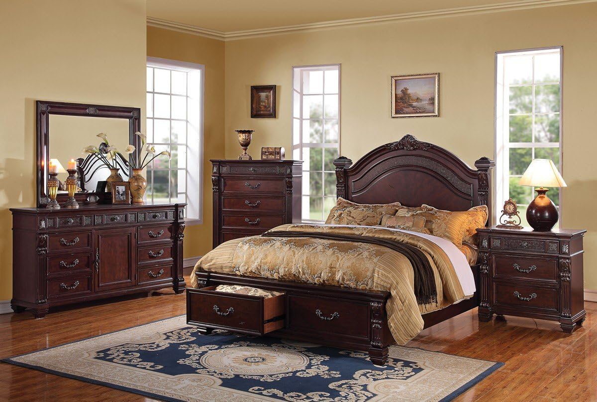 Adorn Elements Brenden Brown Cherry Solid Wood and Veneers