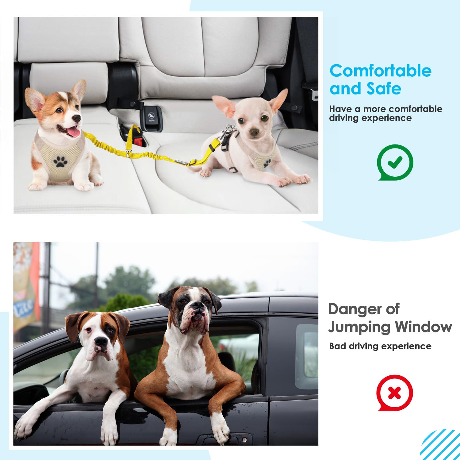 SlowTon Cintura di Sicurezza per Cani DoubleTon