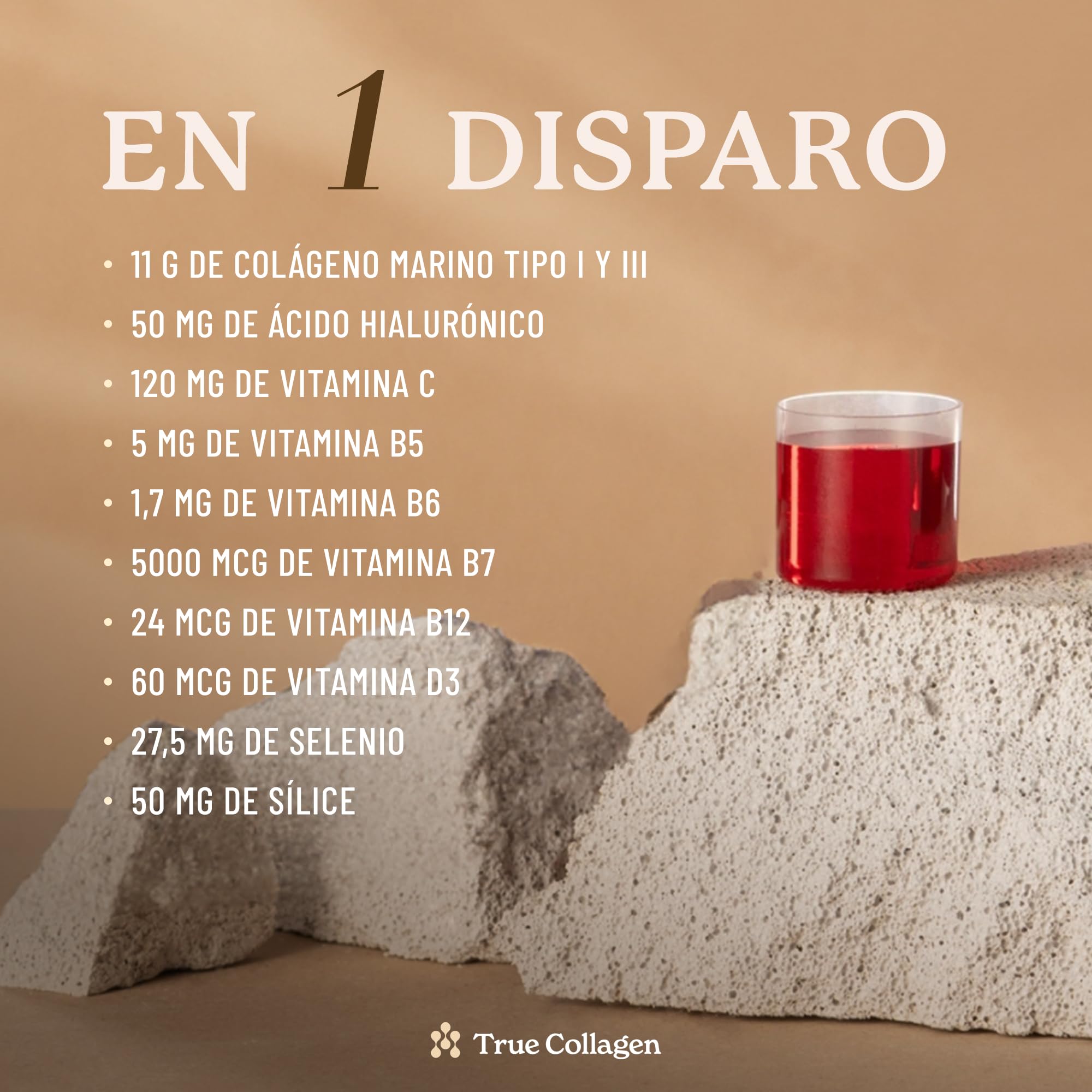 True Collagen | Suplemento Líquido de Colágeno Hidrolizado de 11 000 mg - 2 x 500 ml (1000 ml), Suministro para 40 días | Ácido hialurónico, biotina y vitamina C para un cabello, piel y