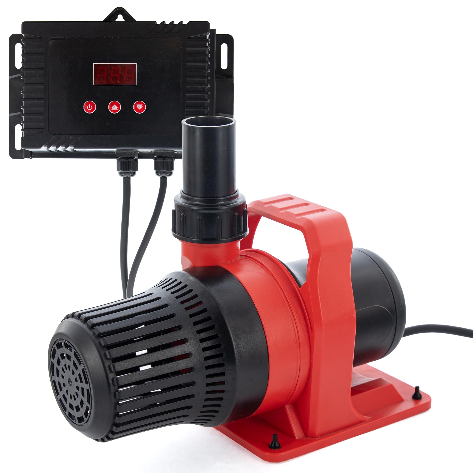 Teichpumpe Varia Red PL-30000 | 30.000 l/h Filterpumpe regelbar | 115-335W | 9,5m Förderhöhe | Mit externem Controller & Trockenlaufschutz | Bachlaufpumpe für Gartenteich