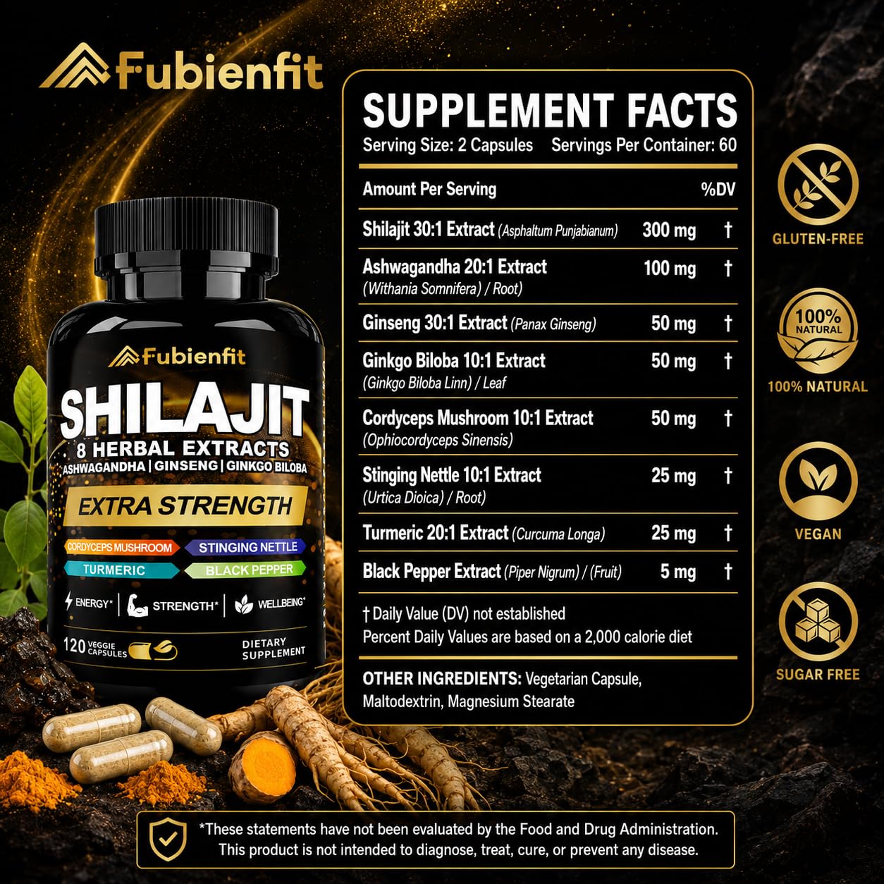 Shilajit Capsules for Men with Ashwagandha for Energy & Stamina Support — Amazon image 6
