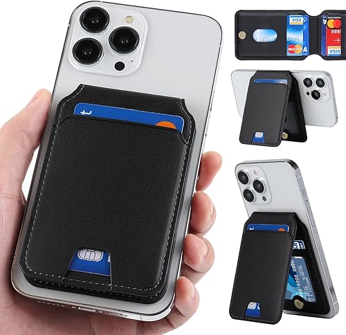 Miniatura 4 de Cavor Cartera magnética y tarjetero para Apple MagSafe, cartera magnética para teléfono que se adhiere como tarjetero de crédito para Apple MagSafe,