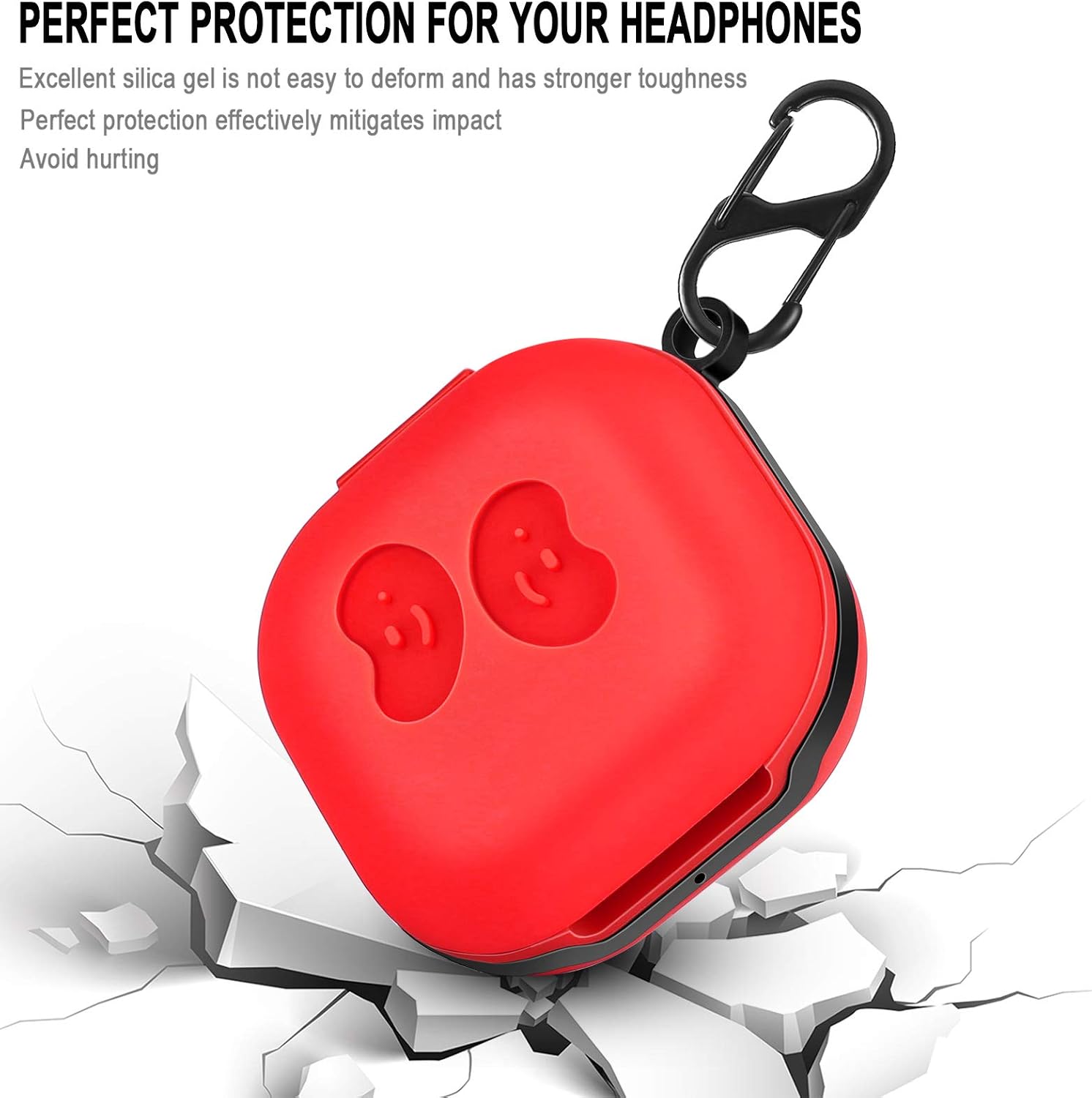 LiZHi Silicone Case for Galaxy Buds 2 Pro Shockproof, Protective Case Cover for 2022 Samsung Galaxy Buds Pro 2 Scratchproof, Anti-Lost Case with Keychain Easy Carrying Replacement for Men Women