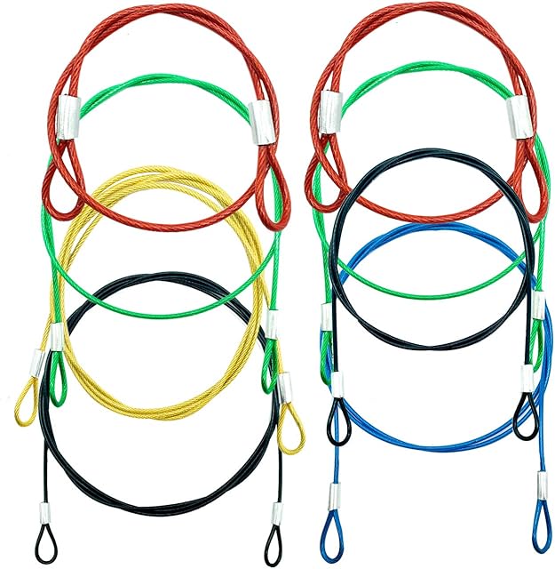 CKANDAY 8 Pack Safety Stainless Steel Tethers, Colorful Coated Lanyards Compatible with All GoPro Hero Series and Other Camera Devices