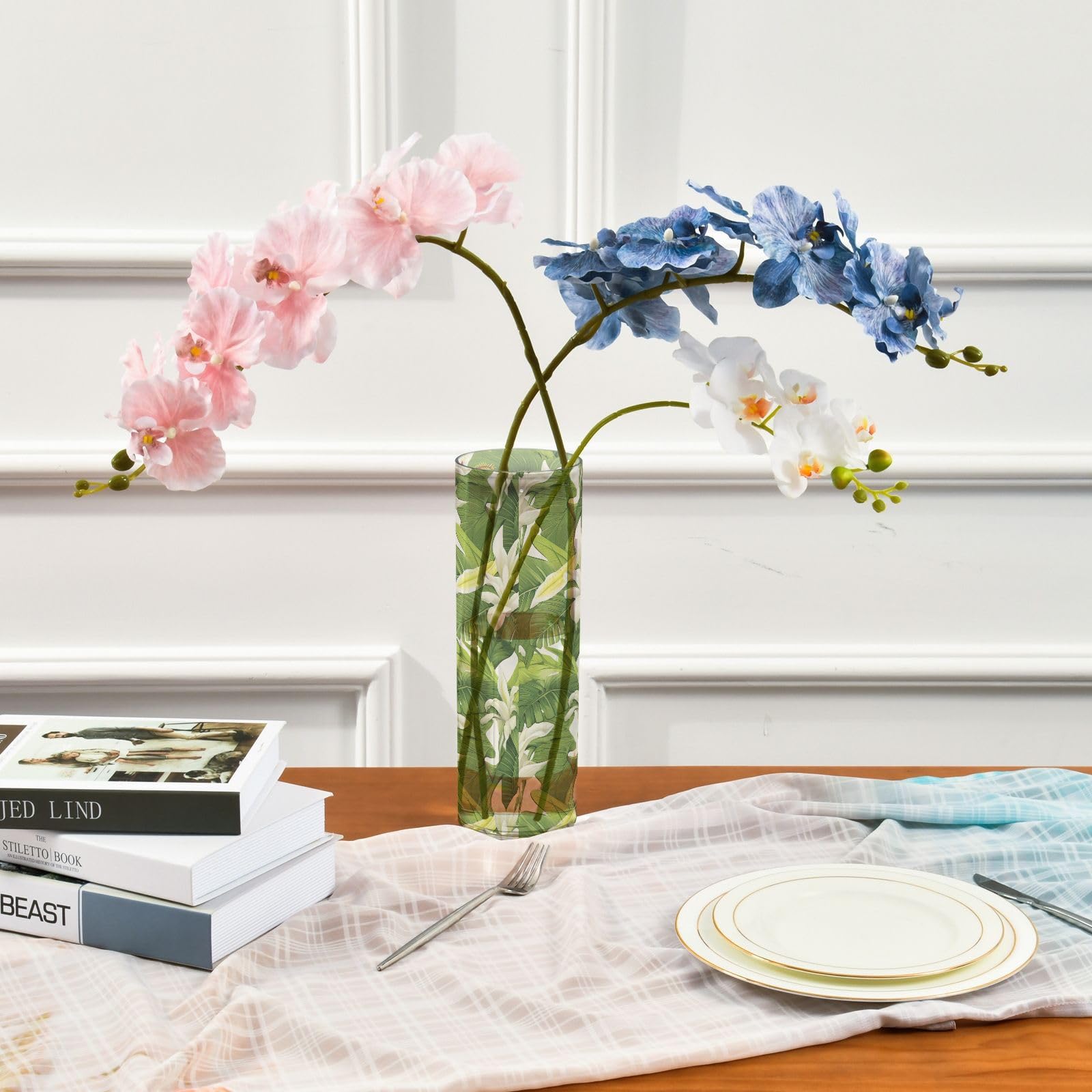 JOICE ON THE TABLE 花瓶 Amazon.com: J JOYSAY Banana Leaf White Flower Flower Vase