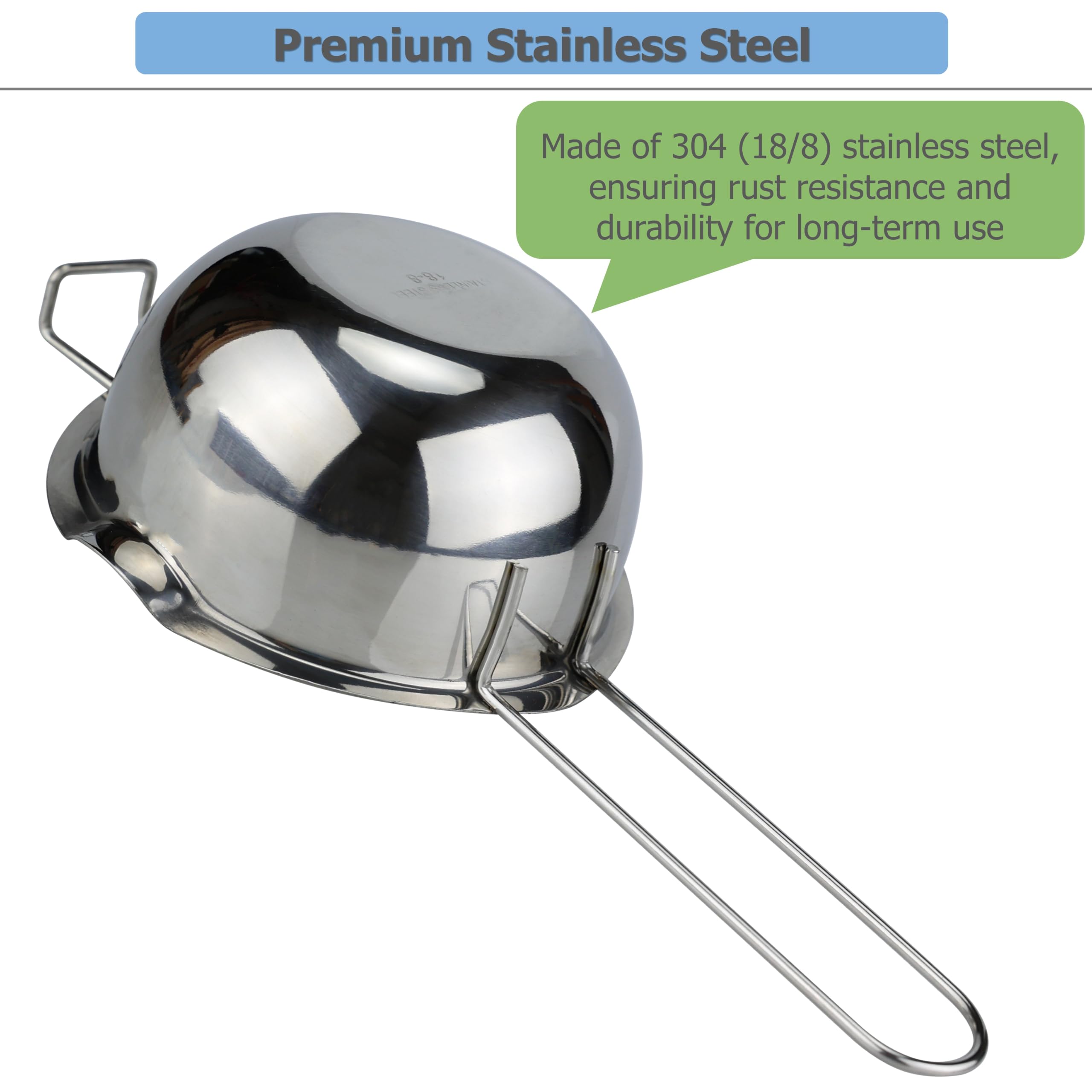 EIKS Stainless Steel Double Boiler - Melt Chocolate & Wax -5