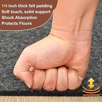 YJ.GWL 6x9 Feet Non Slip Rug Pad 1/4 inch Thick Felt and Silicone Backing, Dual Surface Cushion Rug Gripper for Hardwood Floors, Carpet Liner Keep Rugs in Place, Anti Skid Mat for Under Area Rug