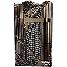 Retro Sanji Classic Lighter, Portable Trench Camping Kerosene Lighters, Flip top Crisp Steel Sound Refillable Side Slip Lighter for Men Dad Husband Collect