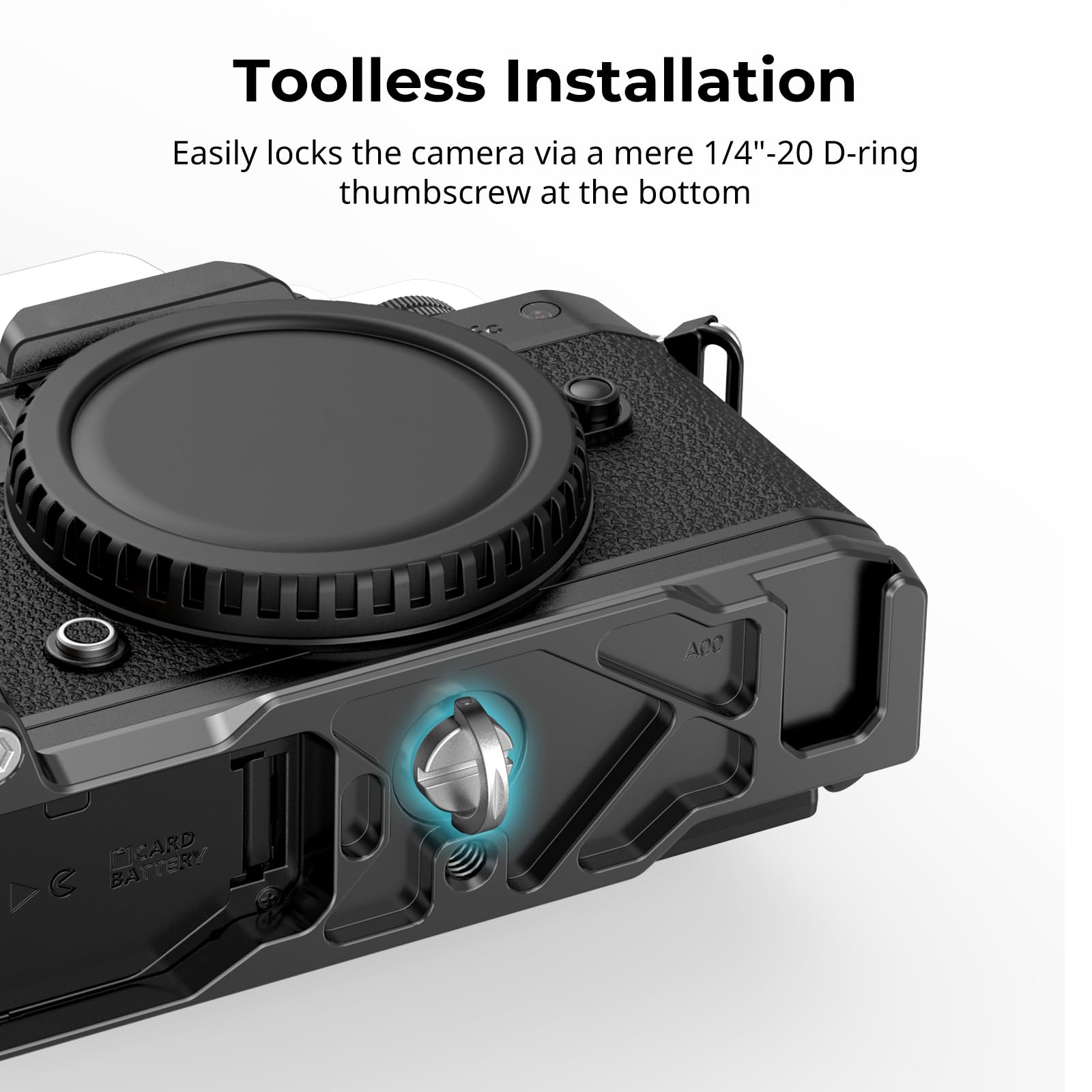 SMALLRIG Z FC Empuñadura de Madera, Soporte de Agarre en Forma de L Cámara para Nikon Z FC, con Orificio Roscado de 1/4"-20, Zapata Fría, Placa de Liberación Rápida para Arca (Negro) - 4802