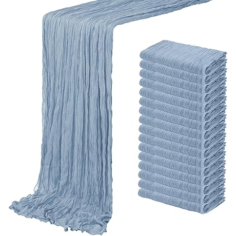 16 Pack Dusty Blue Cheesecloth Table Runner