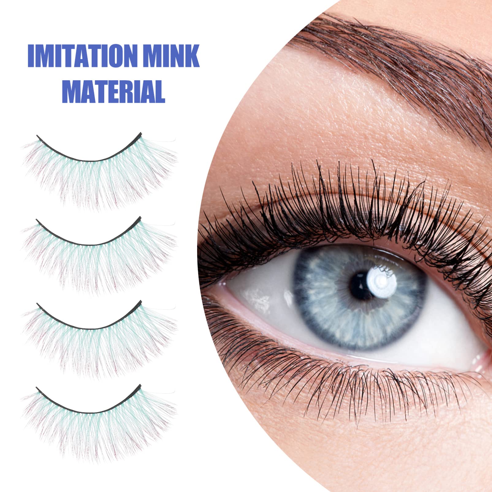 FRCOLOR 20paia Ciglia Colorate Ciglia Finte Per Makeup Cosplay e Occasioni Speciali Effetto Naturale e Accattivante