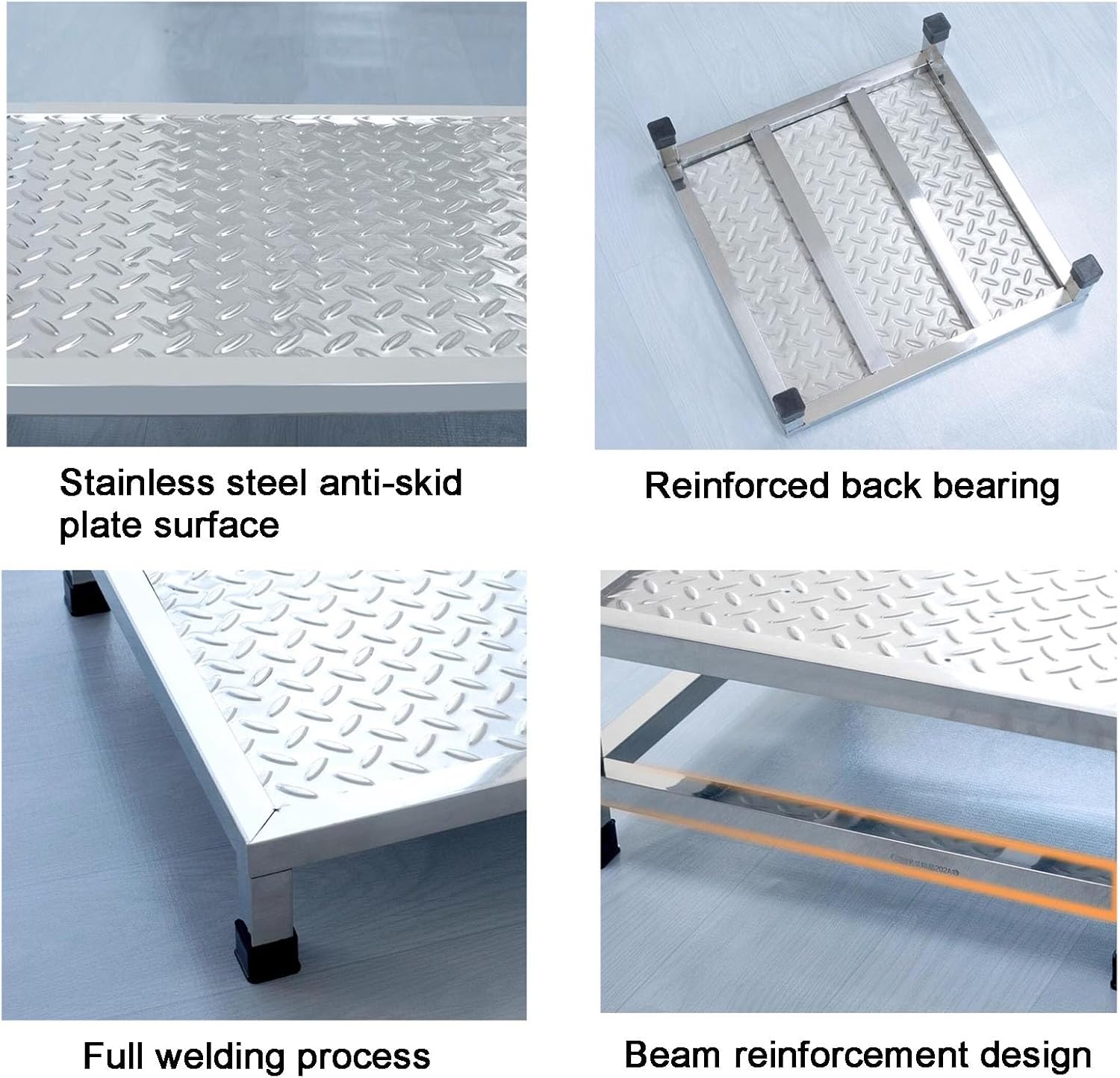 Footrest Base Stand, Stainless Steel Risers for Furniture and Appliances, Heightening Pad for Kitchen, Shopping Mall, Hospital Inspection