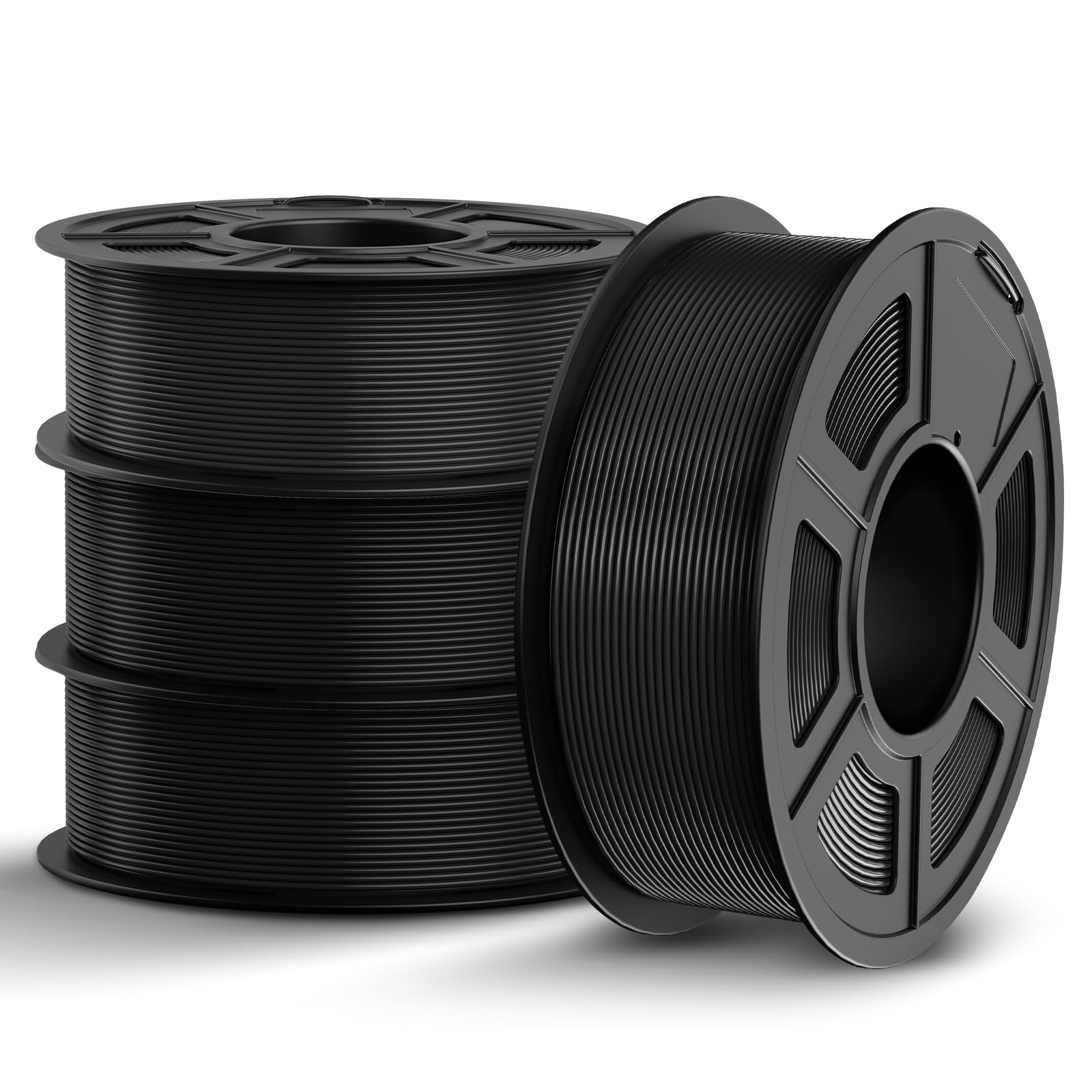 TECBEARS PLA Filament 1.75mm Bundle Schwarz, 4kg 3D Drucker Filament PLA, PLA 3D Filament Vakuumverpackung, Maßgenauigkeit +/- 0,02 mm, 1kg pro Spule (2.2lbs), insgesamt 4kg PLA Filament 3D-Druck