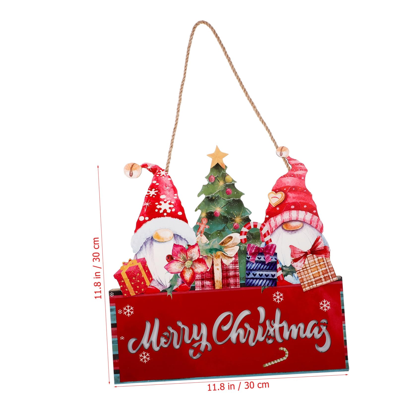 Placa Colgante de Madera Decorativa para Navidad, Adorno Navideño para Puerta o Pared