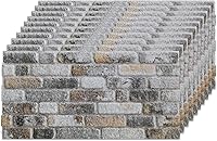 Vista 66 de IZODEKOR Paneles de pared con efecto ladrillo 3D, revestimiento, aspecto de piedra, paneles de espuma de poliestireno para sala de estar, cocina