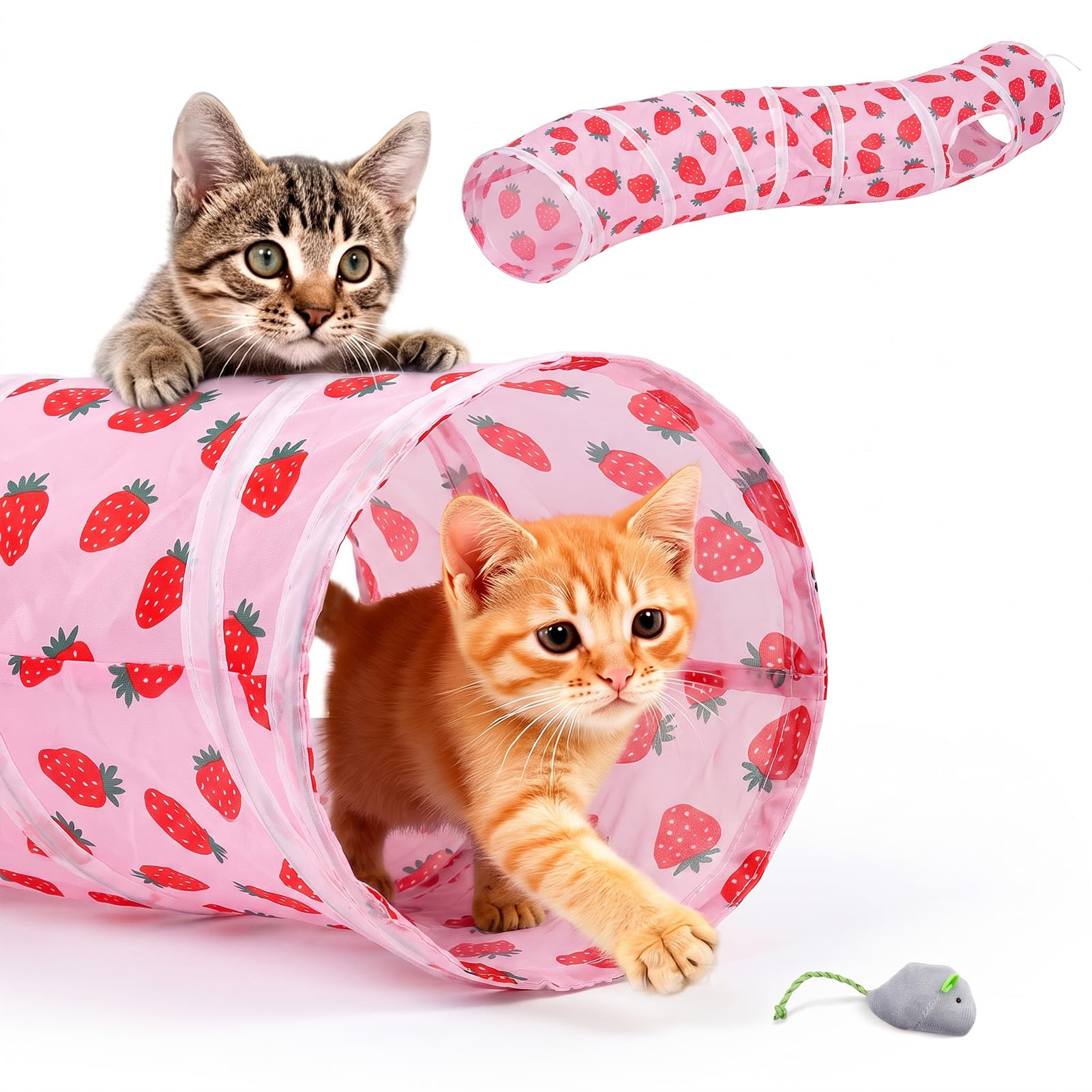 Glittme S-Shape Cat Tunnel, Foldable Cat Tunnels for Indoor Cats