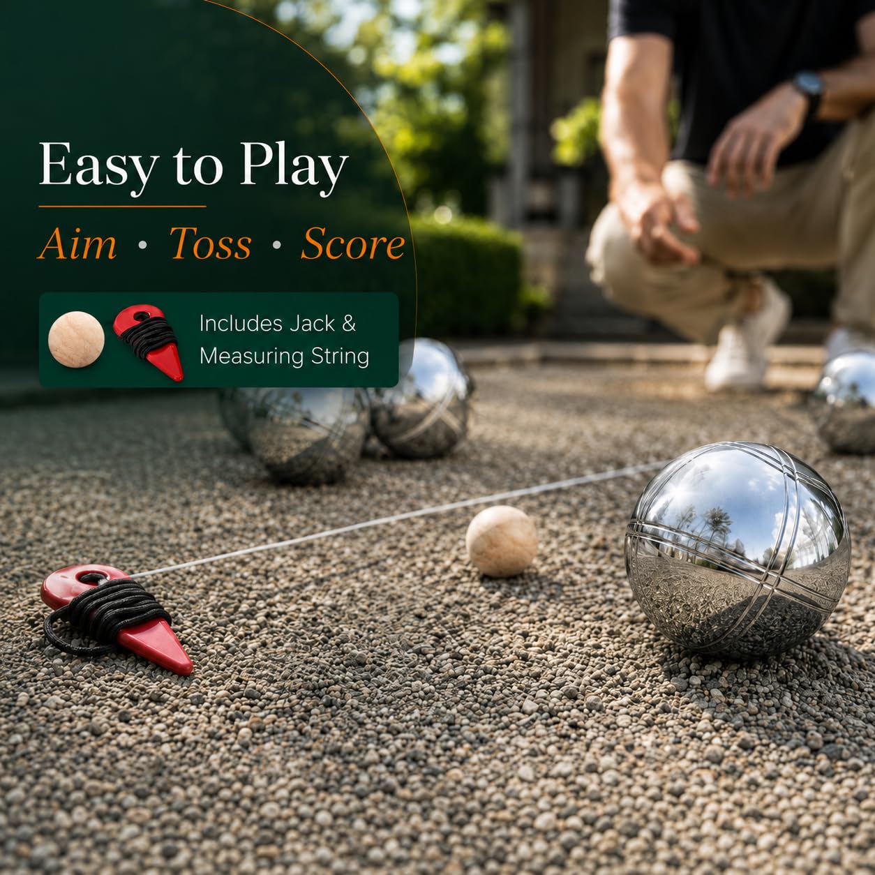 BURAKH Juego de 8 bolas francesas | Juego de bolas cromadas | Juego de petanca de acero inoxidable para jardín al aire libre | Juegos clásicos familiares al aire libre | Juego de pentanca | Diversión